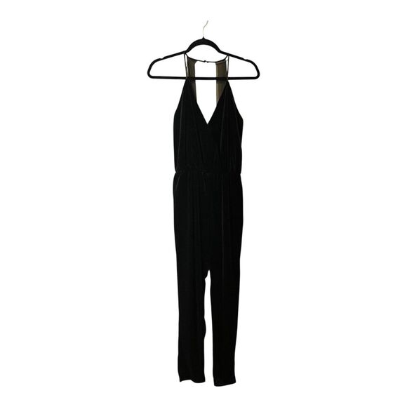 Parke Pants - Parke Womens Size XS Black Spaghetti Strap Velvet Jumpsuit